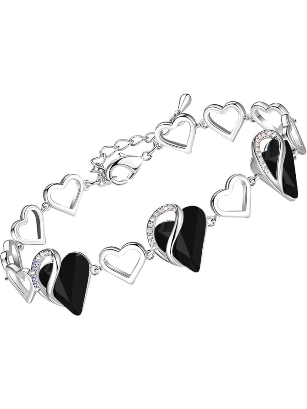 Infinity Love Heart Bracelet - Birthstone Healing Crystal Jewelry for Women